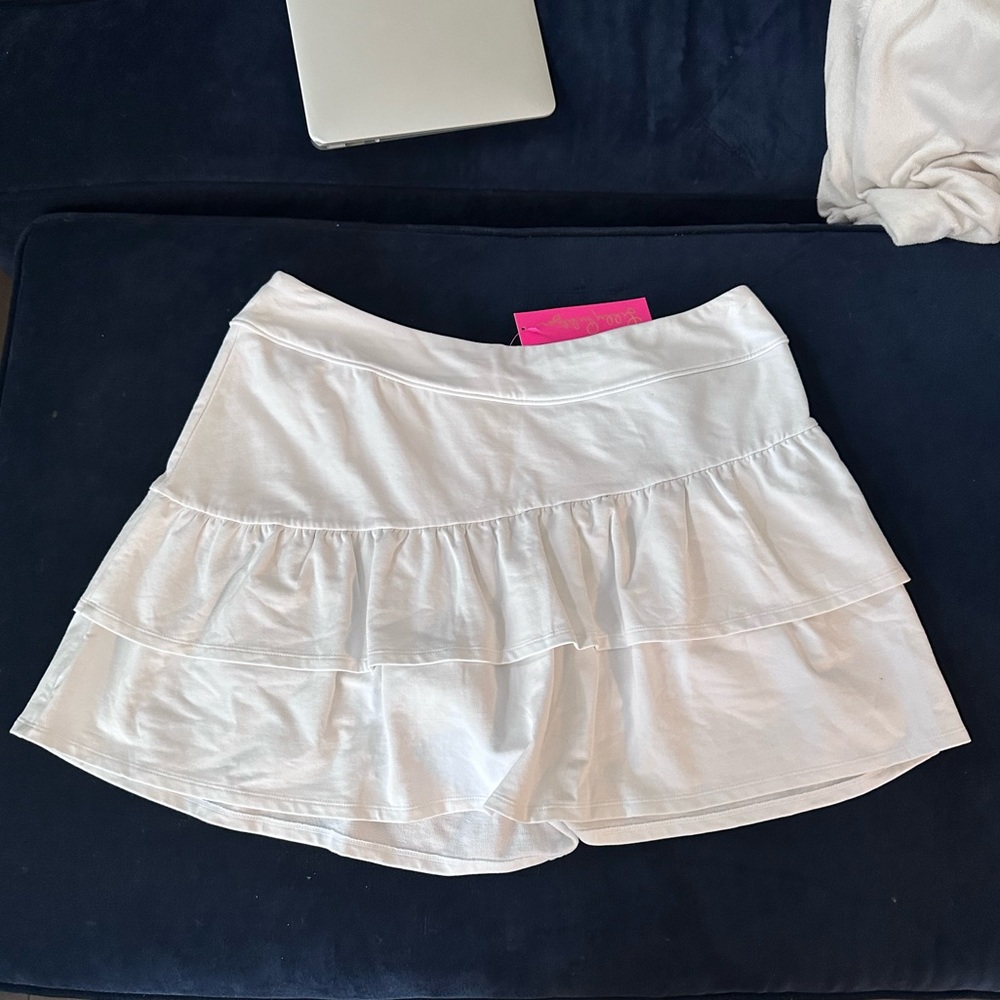 NWT Lilly Pulitzer White Cotton Ida Knit Skort, Size XL
